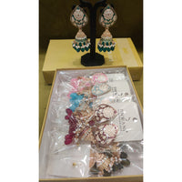 Dhwani Royal Rainbow Kundan Pearl And Beads Meenakari Jhumki Earrings