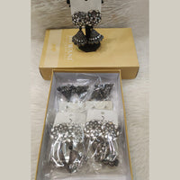 Dhwani Boho Oxidised Plated Crystal Stone Jhumki Earrings 