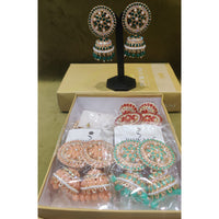 Dhwani Austrian Stone And Crystal Stone Designer Jhumki Earrings