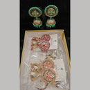 Dhwani Trendy Kundan Stone And Pearl Meenakari Jhumki Earrings