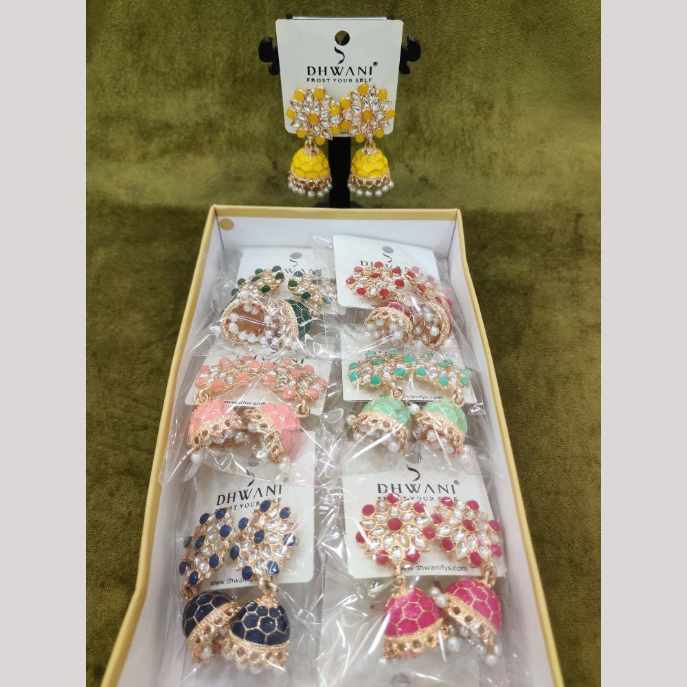 Dhwani Traditional Kundan Stone And Meenakari Jhumki Earrings
