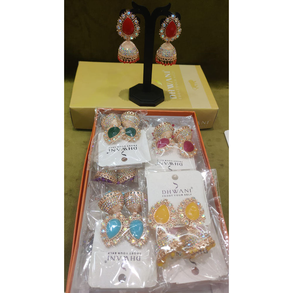 Dhwani Designer Rainbow Austrian Pearl And Beads Jhumki Earrings
