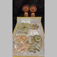 Dhwani Gold Plated Graceful Pota Stone And Pearl Jhumki Earrings