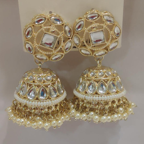 Dhwani Gold Plated Kundan Stone Jhumki Earrings