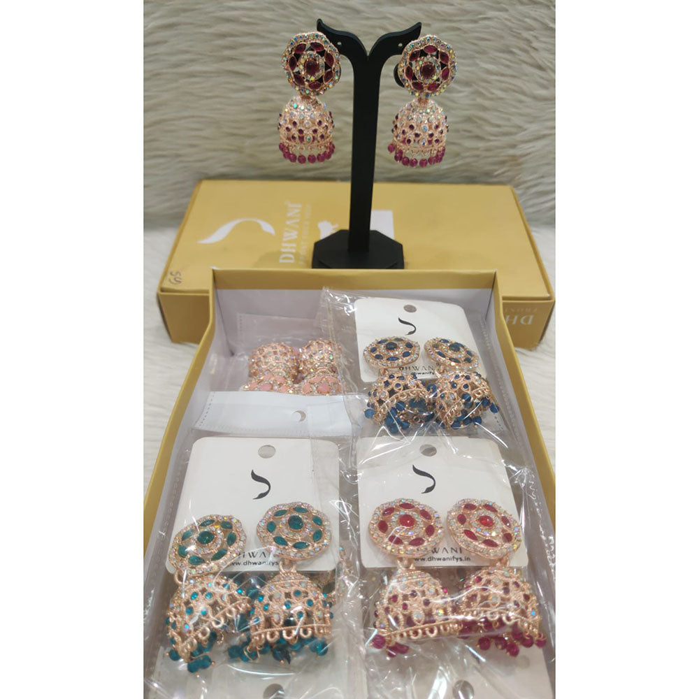 Dhwani Royal Austrian Stone And Pearl Jhumki Earrings