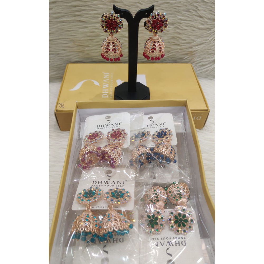 Dhwani Royal Austrian Stone And Pearl Jhumki Earrings