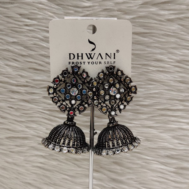 Dhwani Black Polish Mirror Dangler Earrings