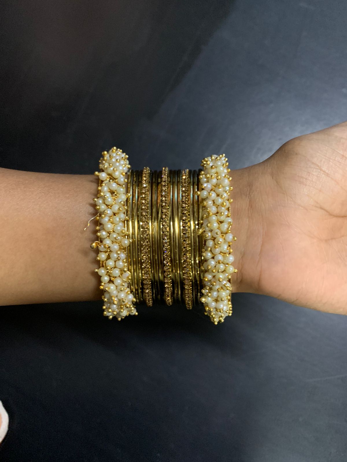 Shree Asha Bangles Gold Plated Austrian Stone Bangles Set