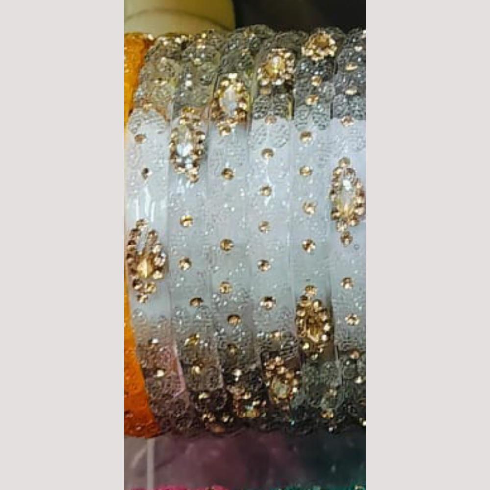 Chitra Bangles Multi Color Glass Bangle (8 Piece In One Box)