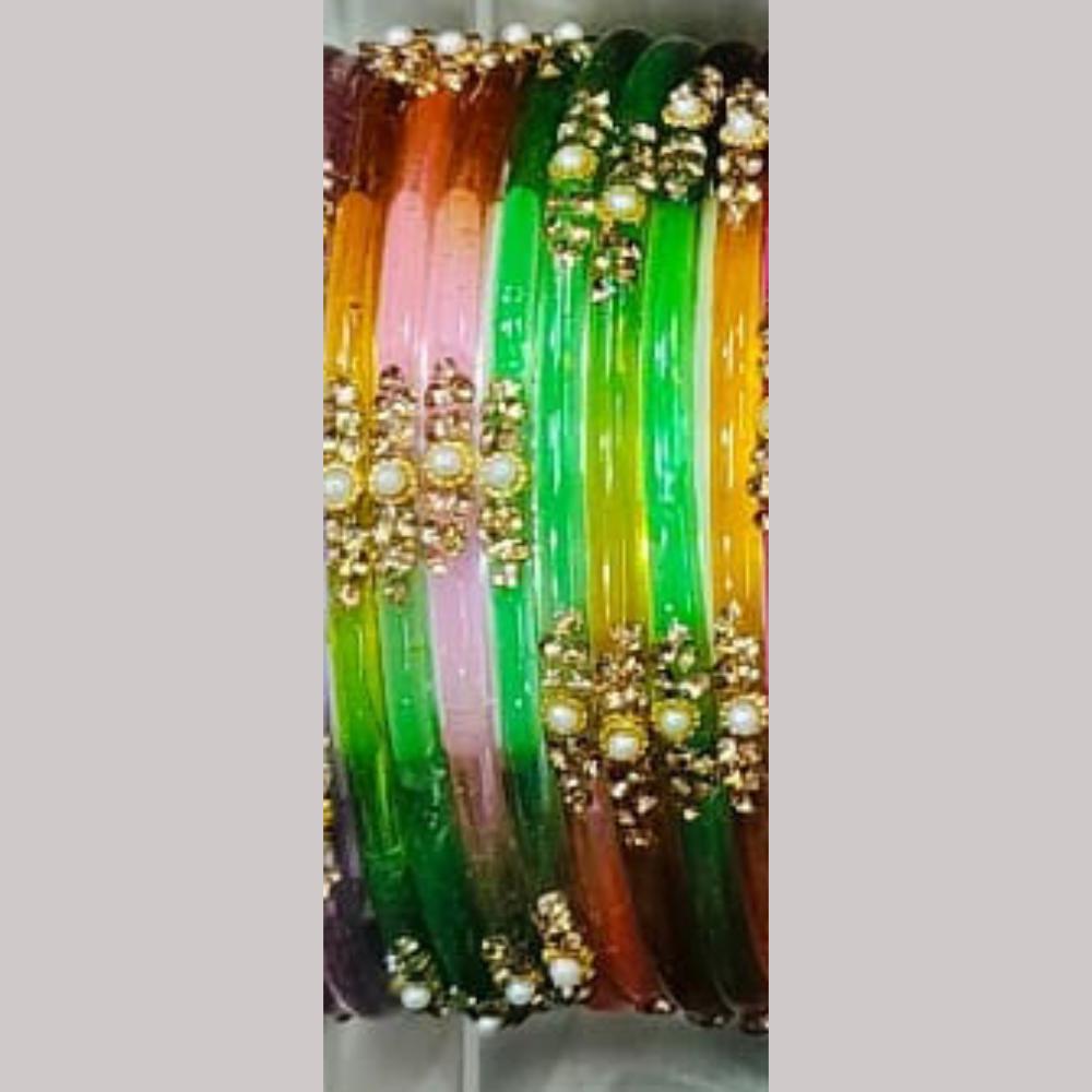 Chitra Bangles Multi Color Glass Bangle (12 Piece In 1 Box)