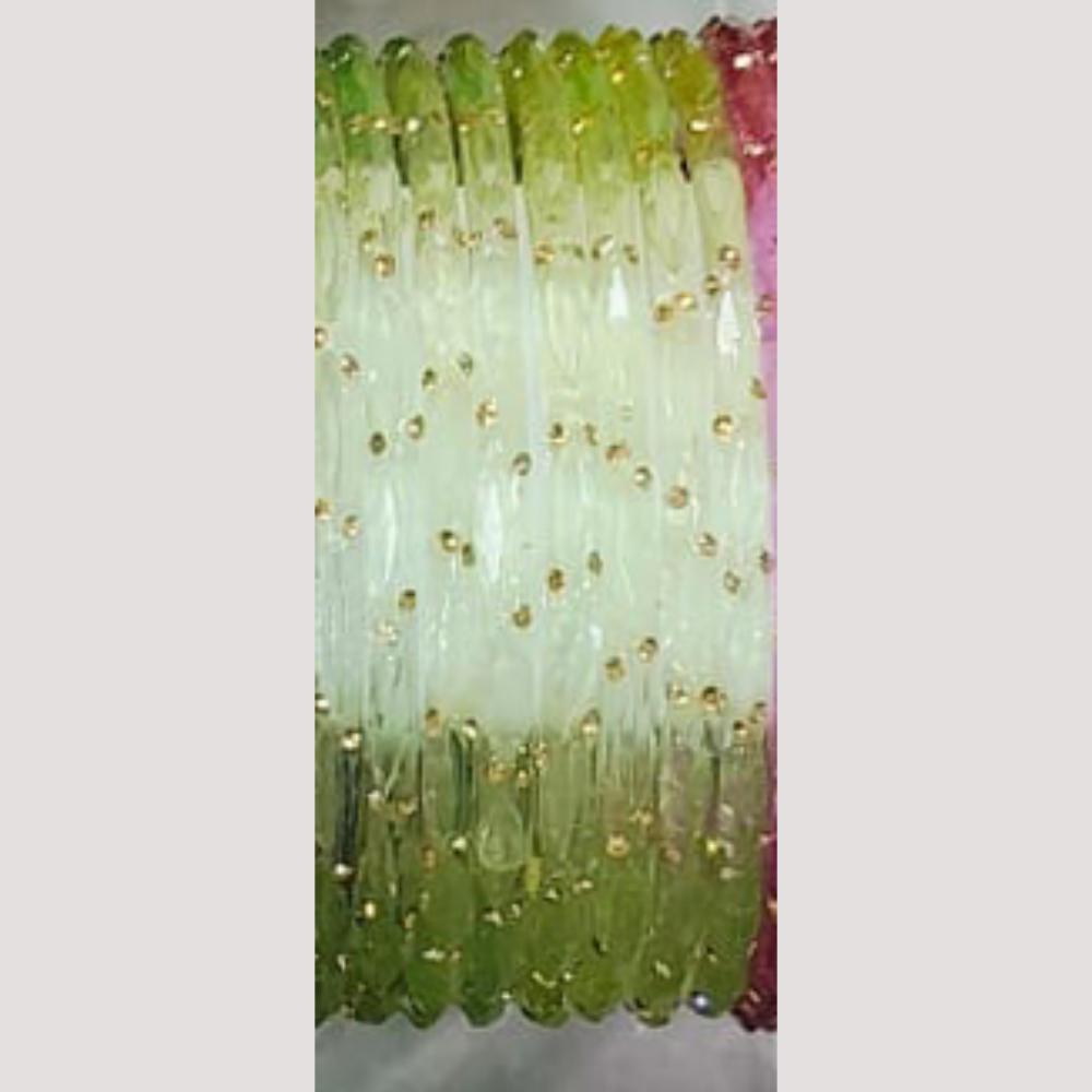 Chitra Bangles Multi Color Glass Bangle (12 Piece In One Box)