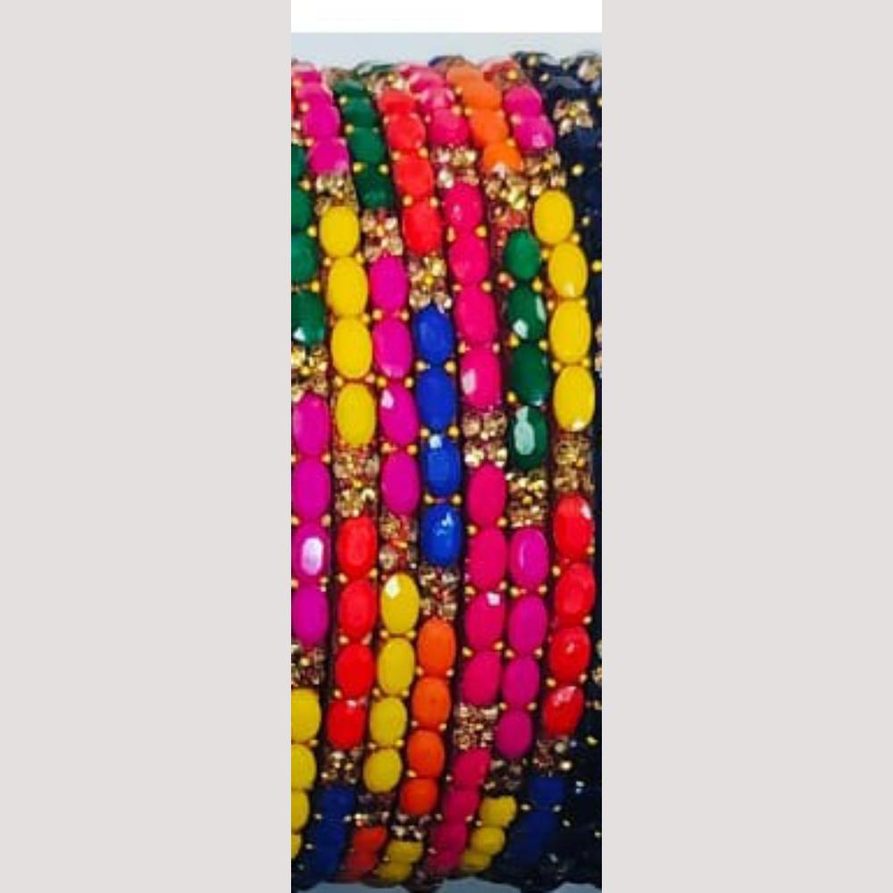 Chitra Bangles Multi Color Glass Bangle (12 Piece In One Box)
