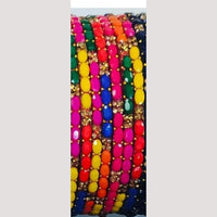 Chitra Bangles Multi Color Glass Bangle (12 Piece In One Box)