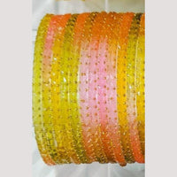 Chitra Bangles Multi Color Glass Bangle (12 Piece In One Box)