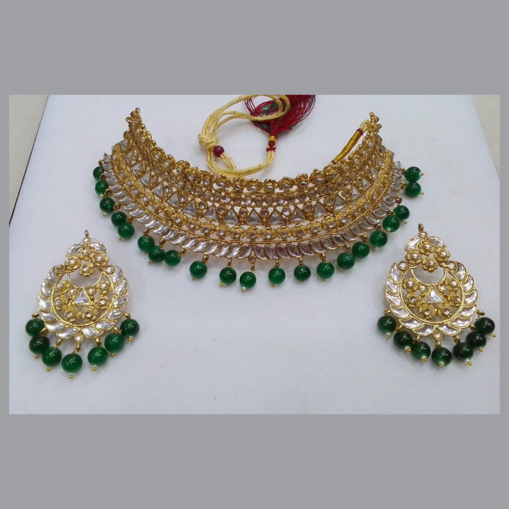 Midas Touch Gold Plated Kundan Stone Choker Necklace Set