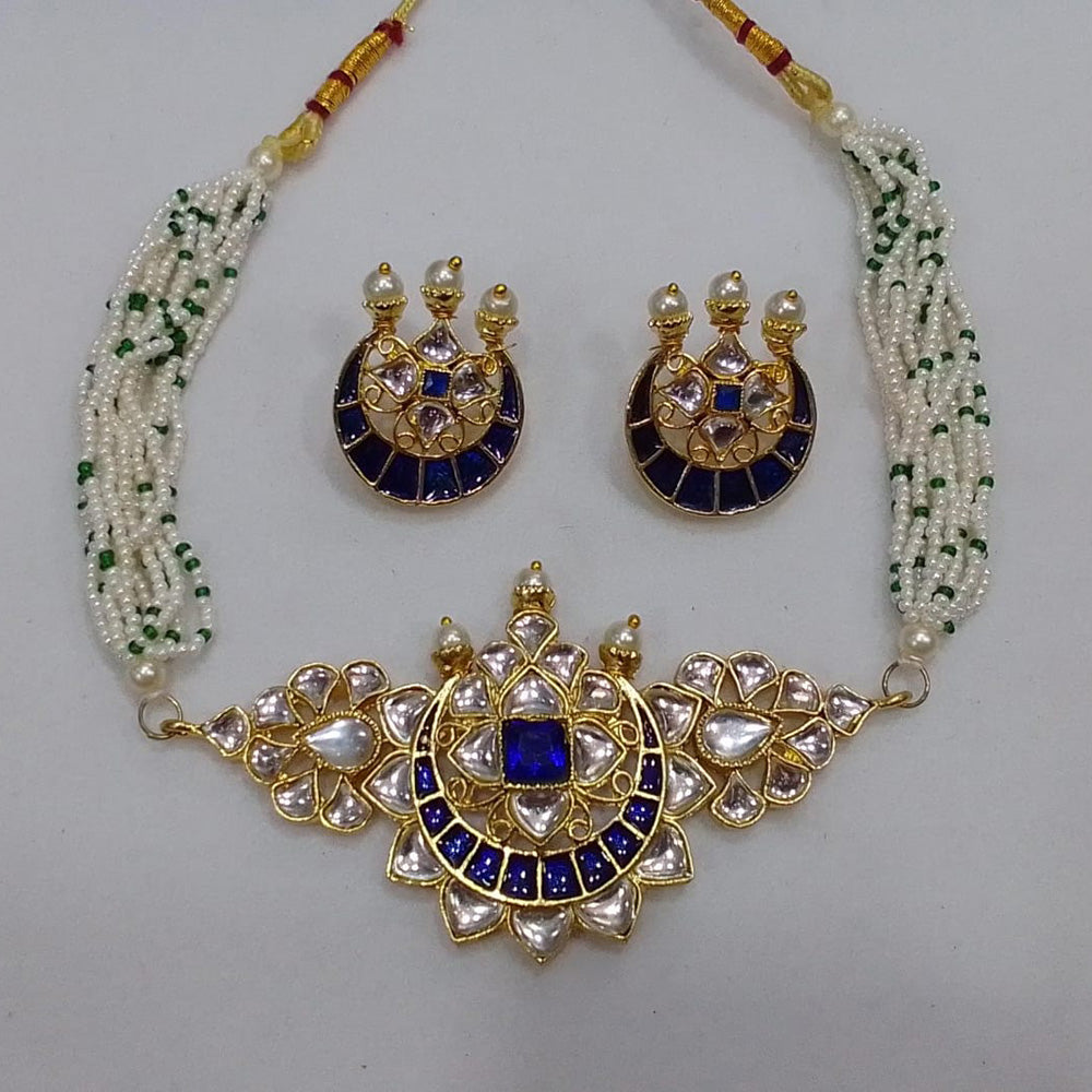 Midas Touch Gold Plated Kundan Stone Choker Necklace Set