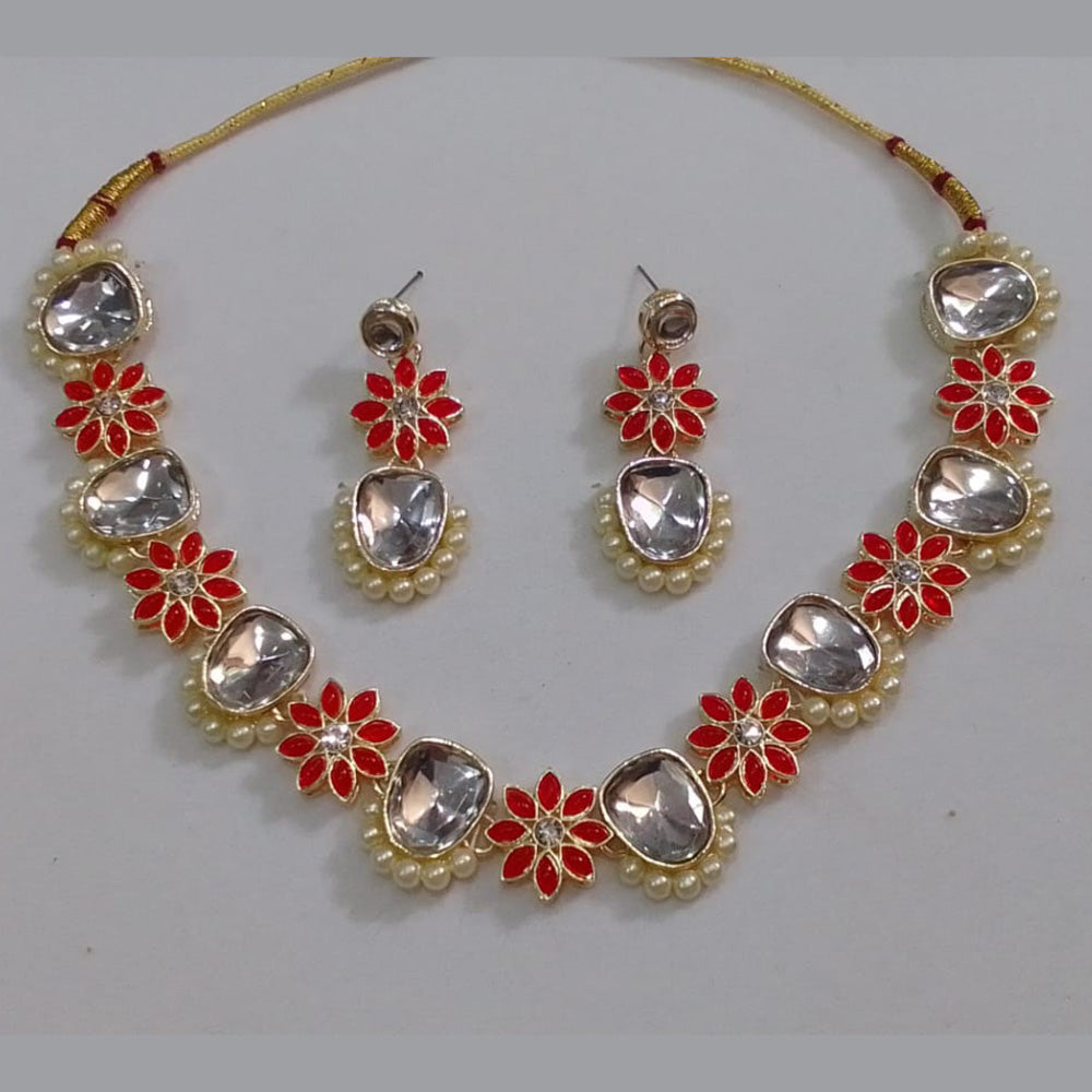 Midas Touch Gold Plated Kundan Necklace Set