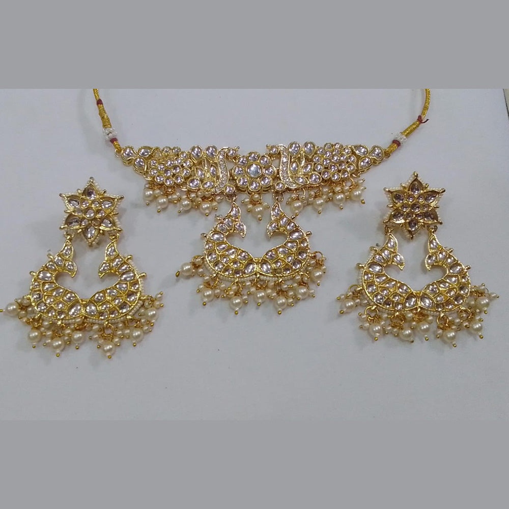 Midas Touch Gold Plated Kundan Stone Choker Necklace Set