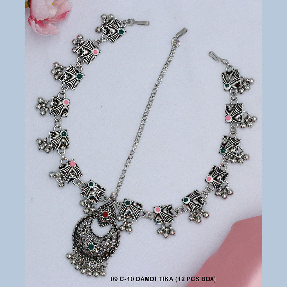 Mahavir Oxidized Plated Pota Stone Maang Tikka