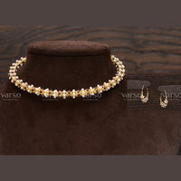 Varso Gold Plated Pota Stone Choker Necklace Set