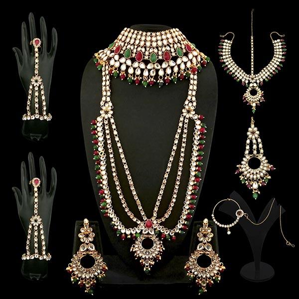 Tip Top Fashions Gold Plated Kundan Bridal Set - 1002388C