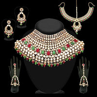 Tip Top Fashions Gold Plated Kundan Bridal Set - 1002390C