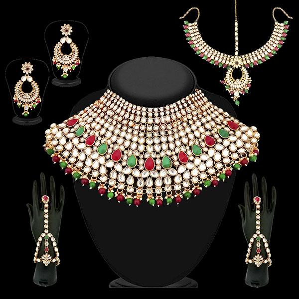 Tip Top Fashions Gold Plated Kundan Bridal Set - 1002390C