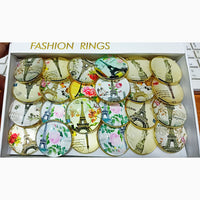 Urbana Gold Plated Paris Eiffel Tower Pack Of 24 Adjustable Ring Set