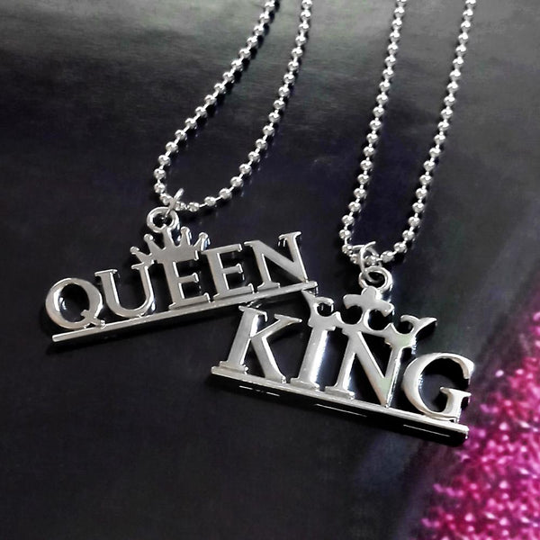 Urbana Couples Rhodium Plated King & Queen Pendant  - 1004303