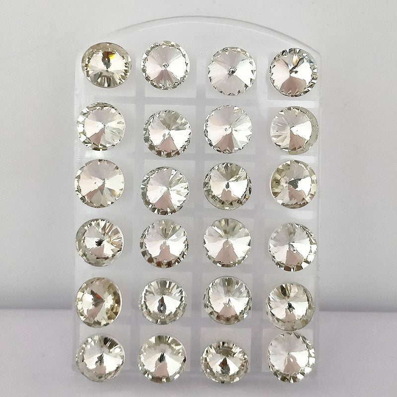 Kriaa Set of 12 Pairs Crystal Stone Stud Earrings Combo