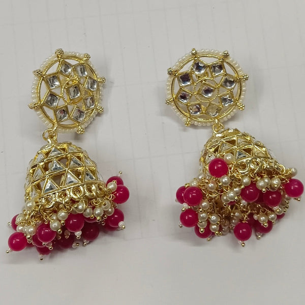 Bhavi Jewels Gold Plated Kundan Jhumki Earrings