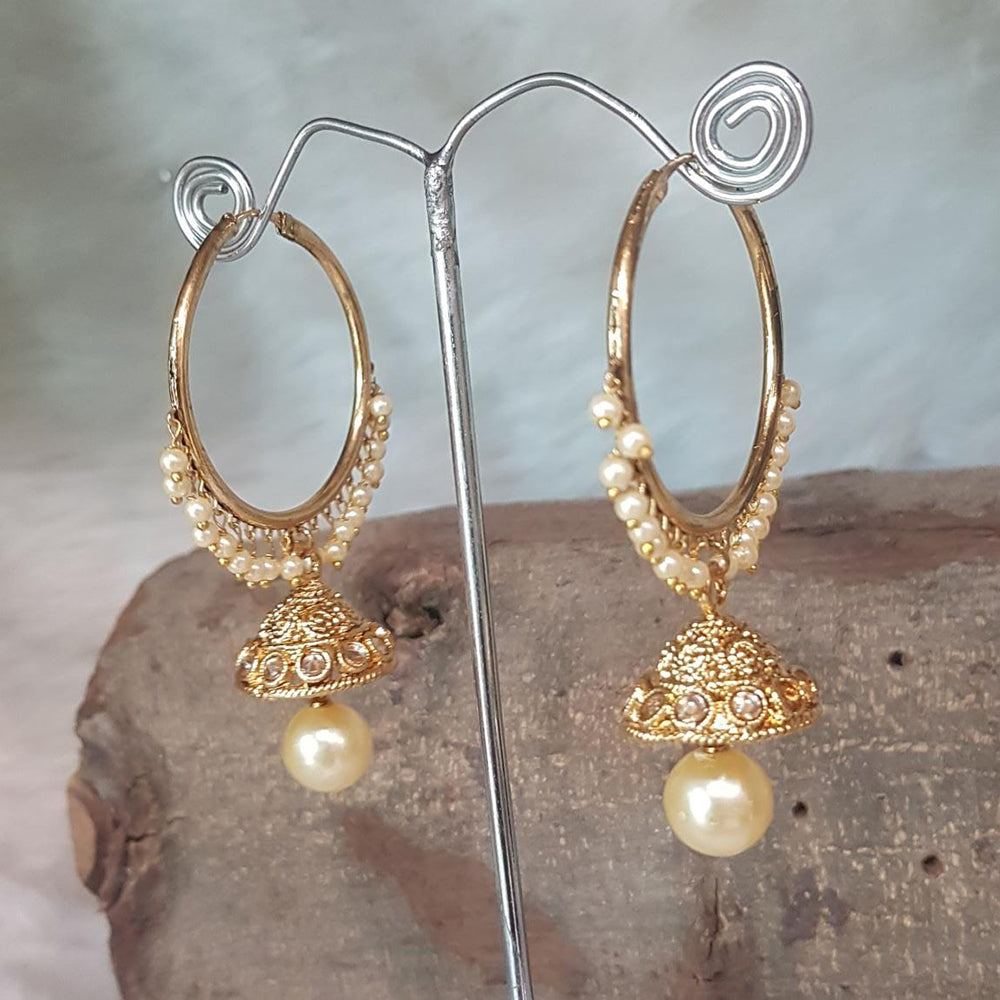 Shreeji Gold Plated Jhumki Earrings