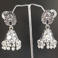 Shreeji Oxidised Plated Jhumki Earrings