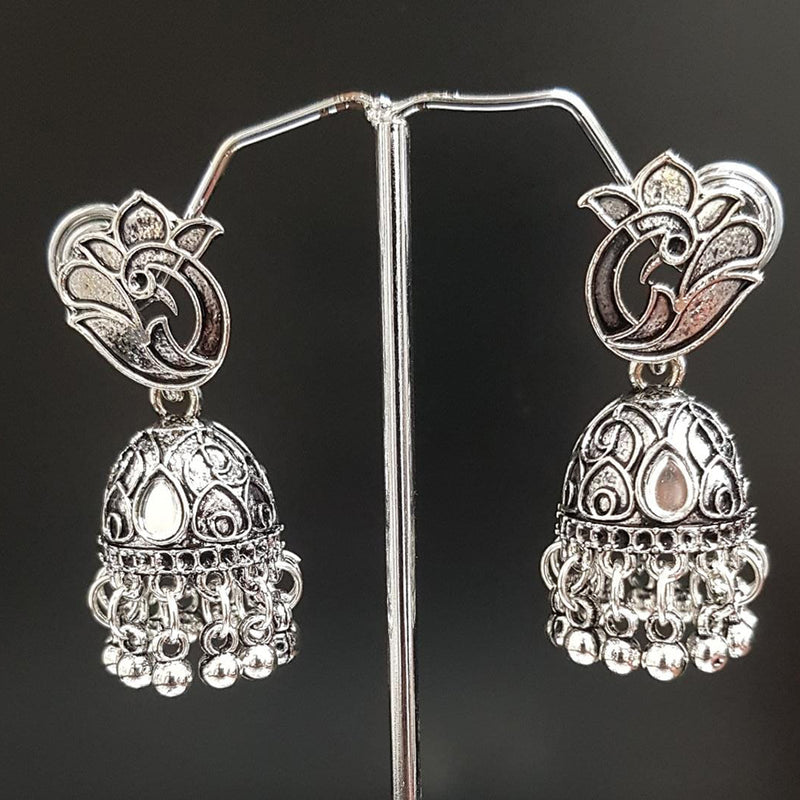 Shreeji Oxidised Plated Jhumki Earrings