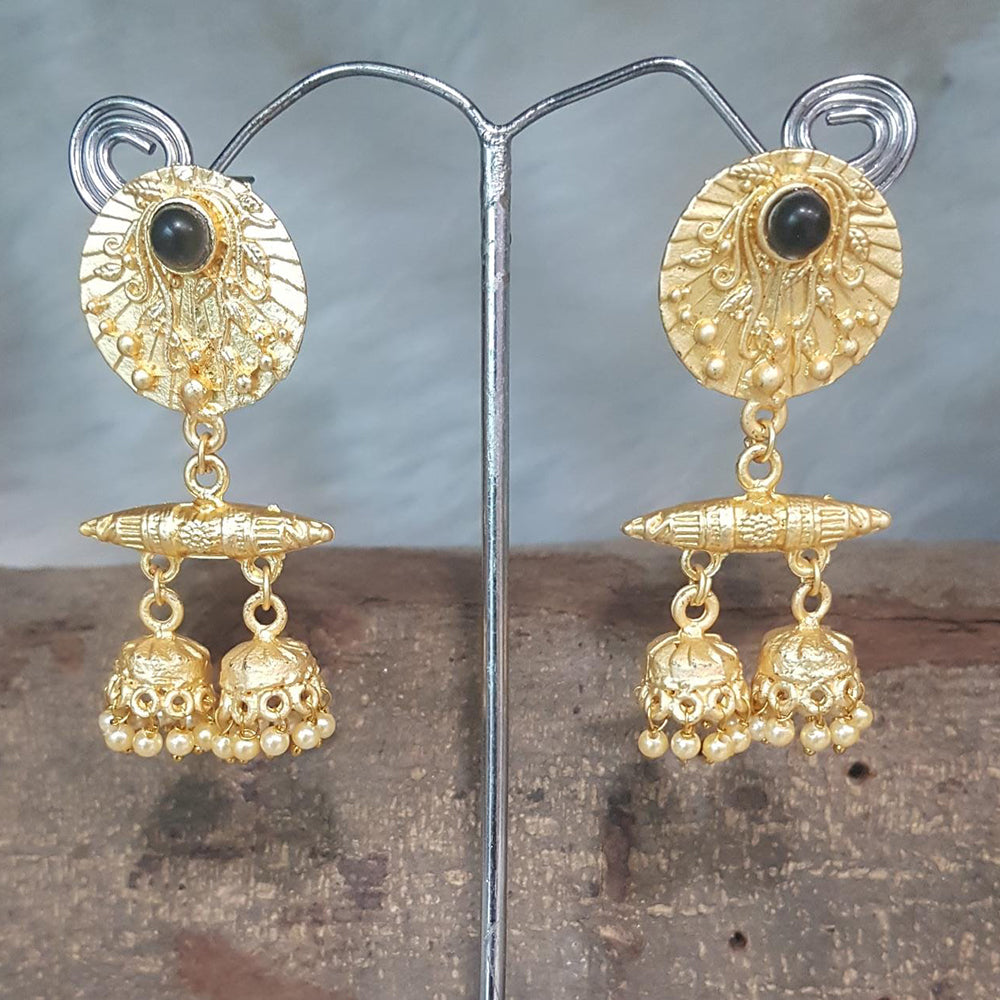 Shreeji Gold Plated Jhumki Earrings