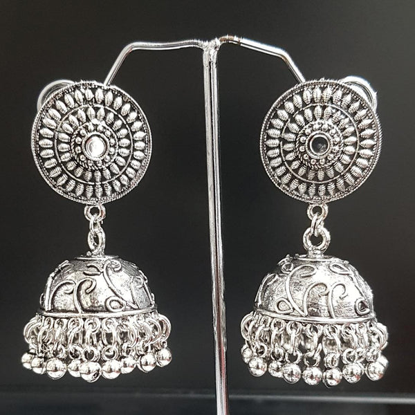 Shreeji Oxidised Plated Jhumki Earrings