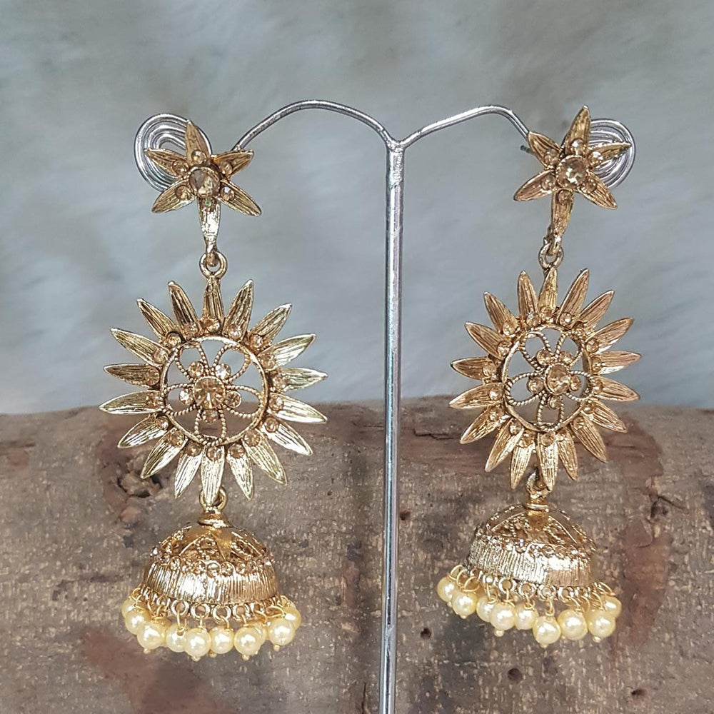 Shreeji Gold Plated Jhumki Earrings