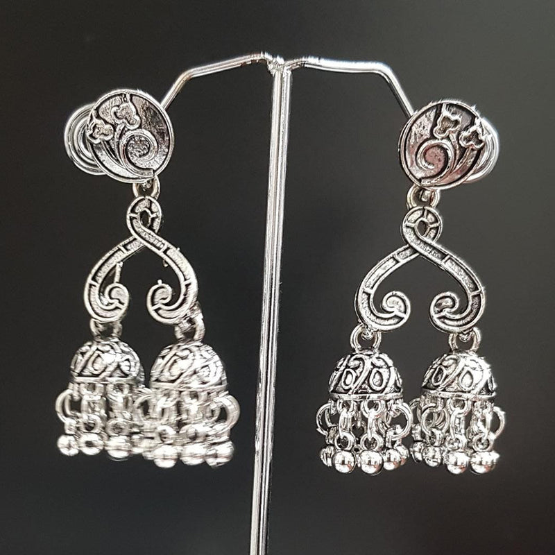 Shreeji Oxidised Plated Jhumki Earrings