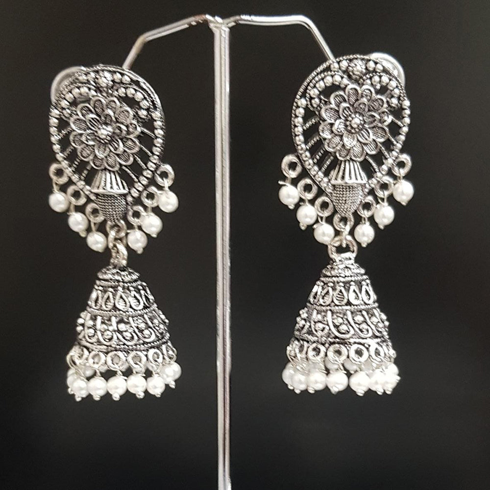 Shreeji Oxidised Plated Jhumki Earrings