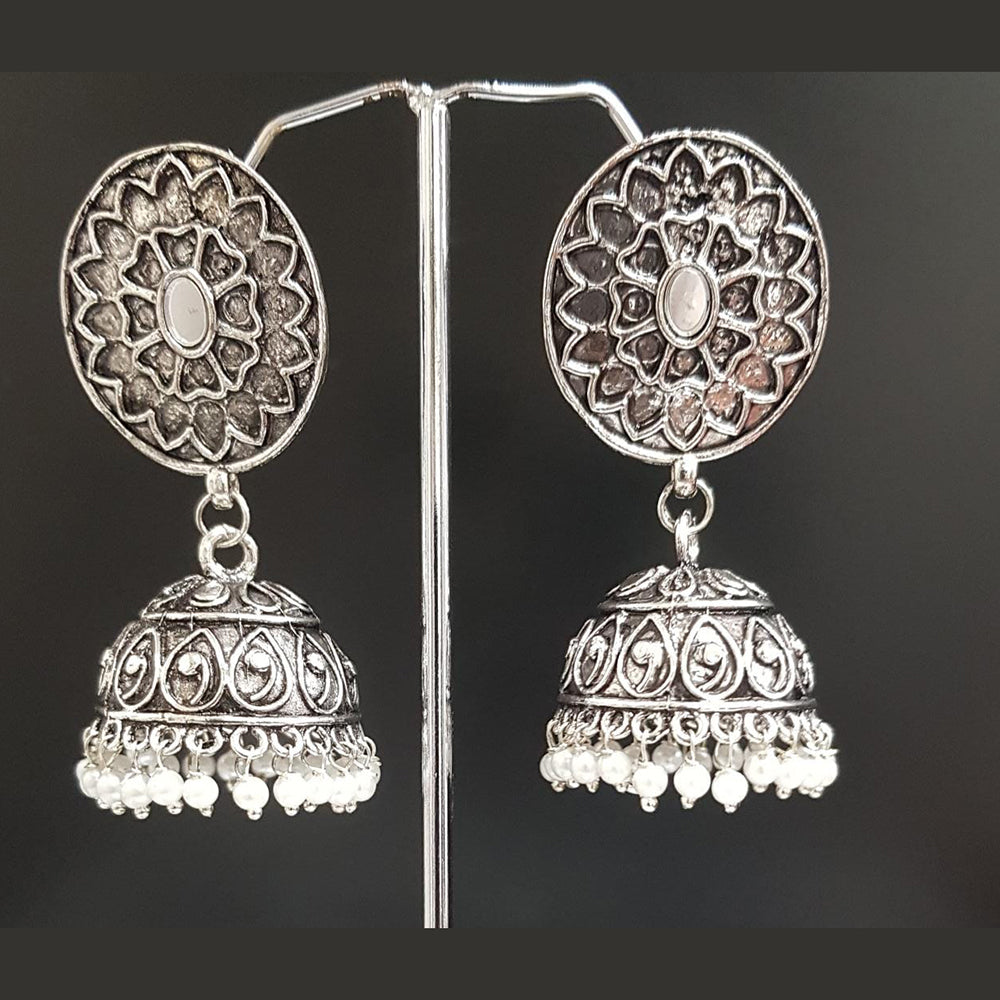 Shreeji Oxidised Plated Jhumki Earrings