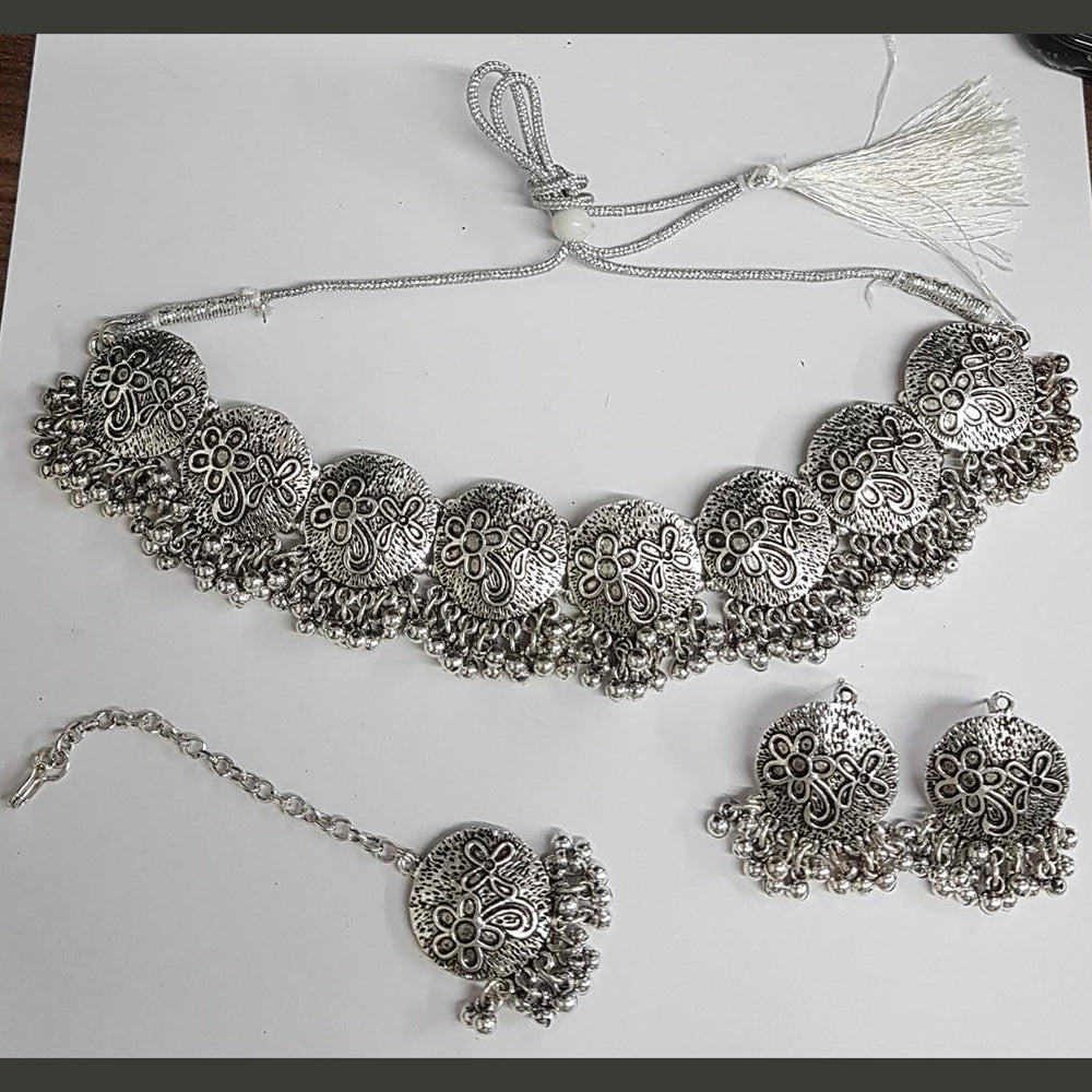 Shreeji Oxidised Plated Choker Necklace Set