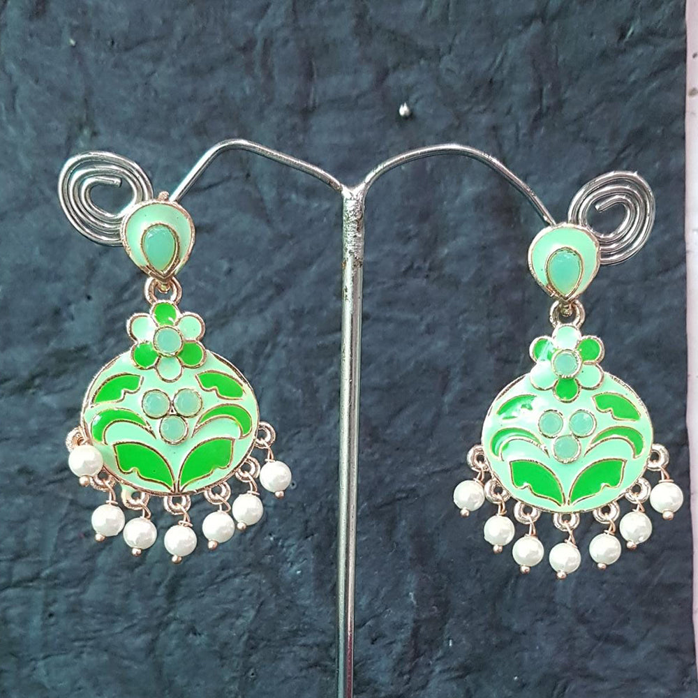 Shreeji Gold Plated Meenakari Dangler Earrings