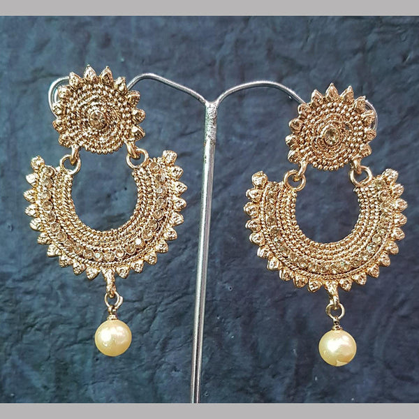 Shreeji Gold Plated Austrian Stone Dangler Earrings