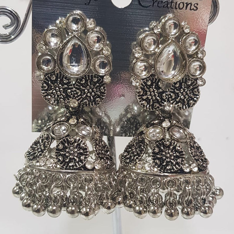 Shreeji Oxidised Plated Jhumki Earrings