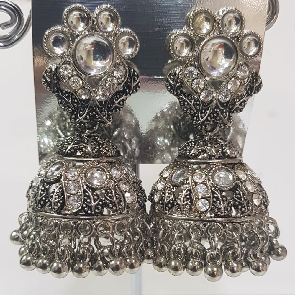 Shreeji Oxidised Plated Jhumki Earrings