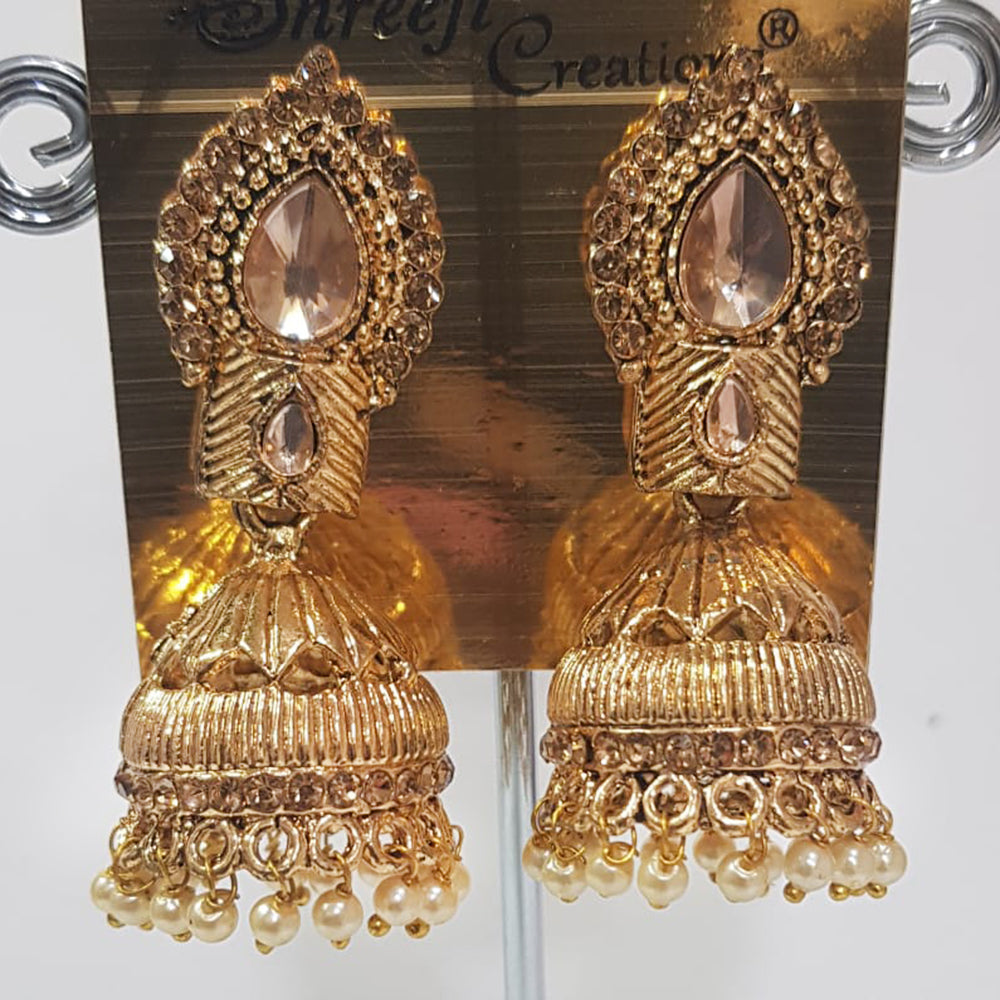 Shreeji Gold Plated Jhumki Earrings