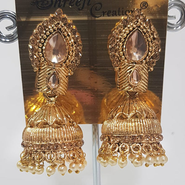 Shreeji Gold Plated Jhumki Earrings