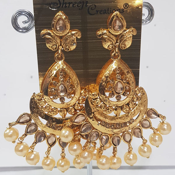 Shreeji Gold Plated Dangler Earrings
