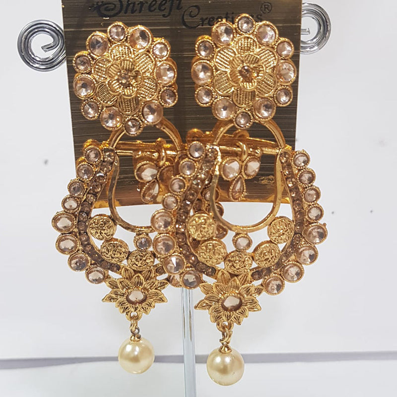 Shreeji Gold Plated Dangler Earrings