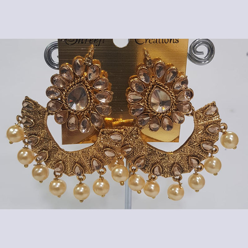 Shreeji Gold Plated Dangler Earrings